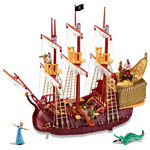 Nave Pirata, Capitan Uncino, Coccodrillo TicToc, Peter Pan e Wendy